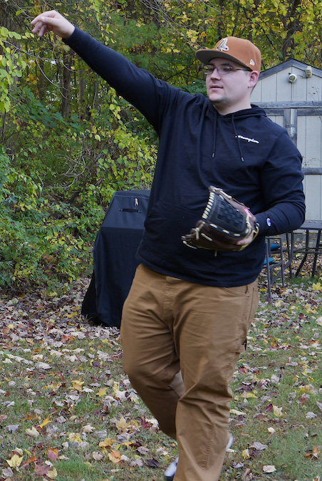 Mike throwing a baseball